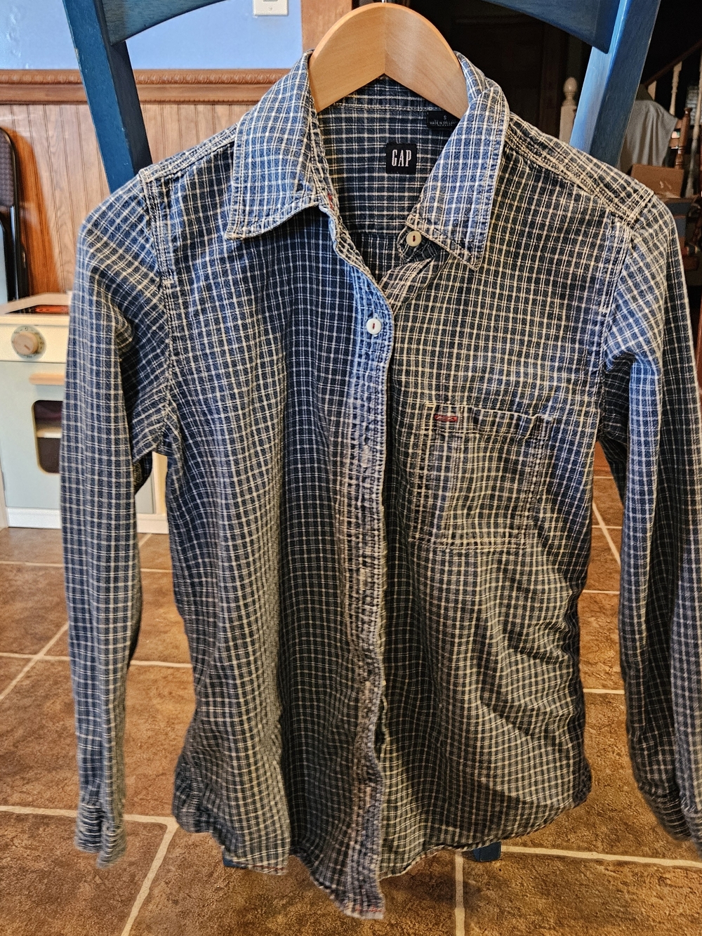GAP Boys Check Cotton Button-Up Shirt